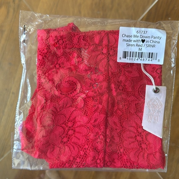 NWT $60 SET OF 2 HAH Chase Me Down Lace Panties Siren Red Romantic Coquet MEDIUM - Picture 3 of 5